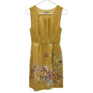 Darling XS Mustard Sleeveless Floral Dress